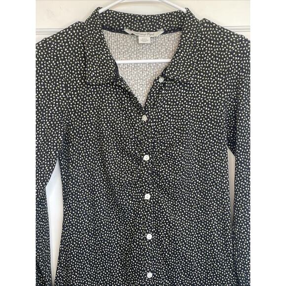 American Eagle Women's 90s Floral Button Down Mini Dress Sz M Y2K Ribbed Stretch - Picture 2 of 11